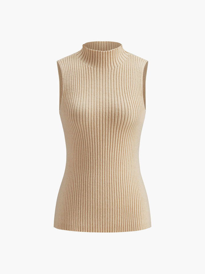 Плетена блуза без ръкави с рибена шарка